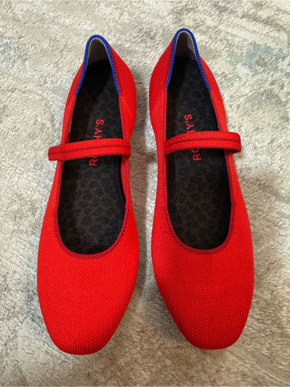 Rothy's The Square Mary Jane Flexible Slip-On In Retired Flame Red Size 8 NWOB